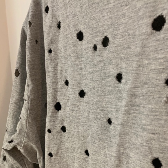 Emma & Sam LF Oversized Grey Holes T-Shirt / Dress - Picture 4 of 9